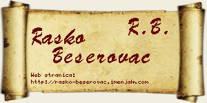 Raško Beserovac vizit kartica
